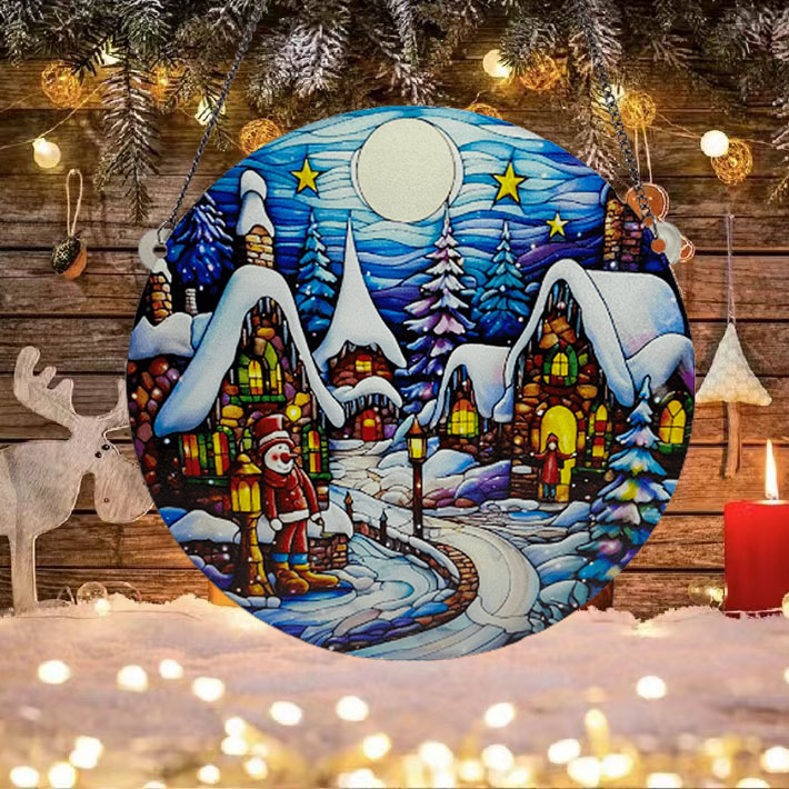 عيد الميلاد نمط الرسوم المتحركة بيت عيد الميلاد أريليك الحلي المعلقة الدعائم الزخرفية display picture 3