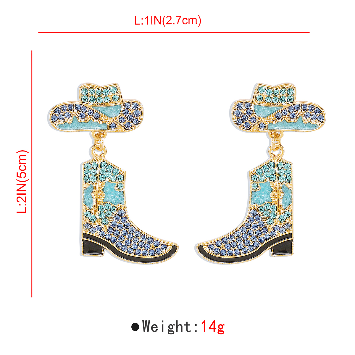 1 Pair Cowboy Style Modern Style Shoe Alloy Drop Earrings display picture 1