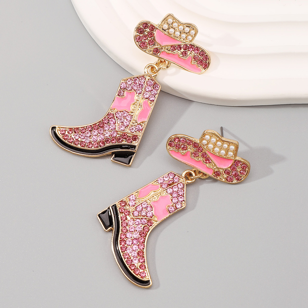1 Pair Cowboy Style Modern Style Shoe Alloy Drop Earrings display picture 4