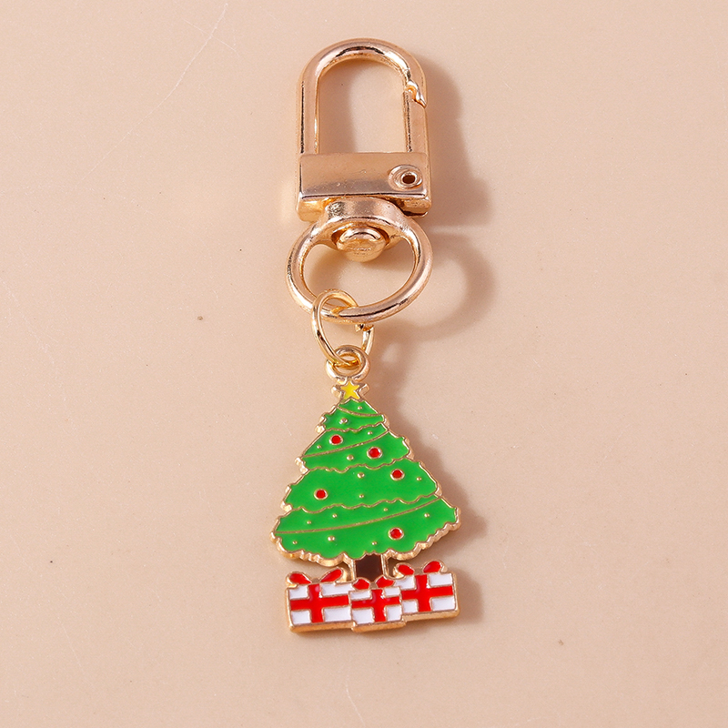 Cute Christmas Hat Christmas Tree Santa Claus Alloy Enamel Christmas Bag Pendant Keychain display picture 1