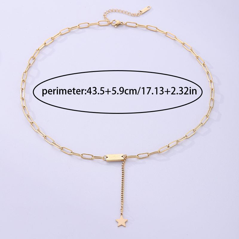 Simple Style Letter Star Stainless Steel Plating 18k Gold Plated Necklace display picture 2