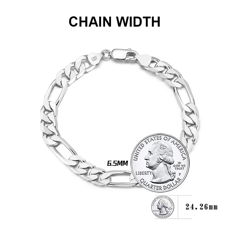 Simple Style Solid Color Sterling Silver Polishing Plating Chain Chain White Gold Plated Rhodium Plated Silver Plated Bracelets display picture 7