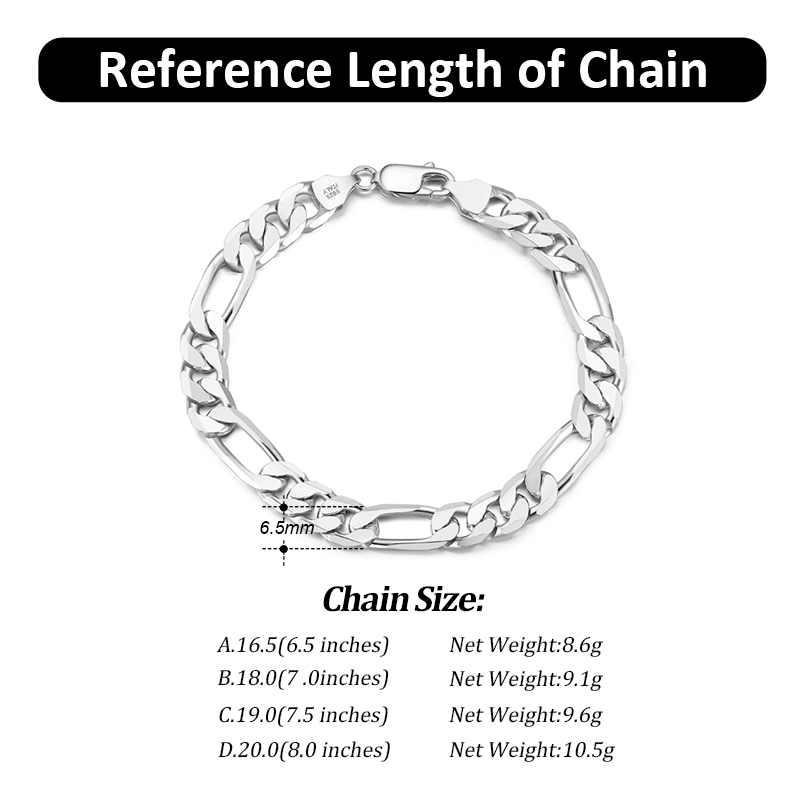 Simple Style Solid Color Sterling Silver Polishing Plating Chain Chain White Gold Plated Rhodium Plated Silver Plated Bracelets display picture 6