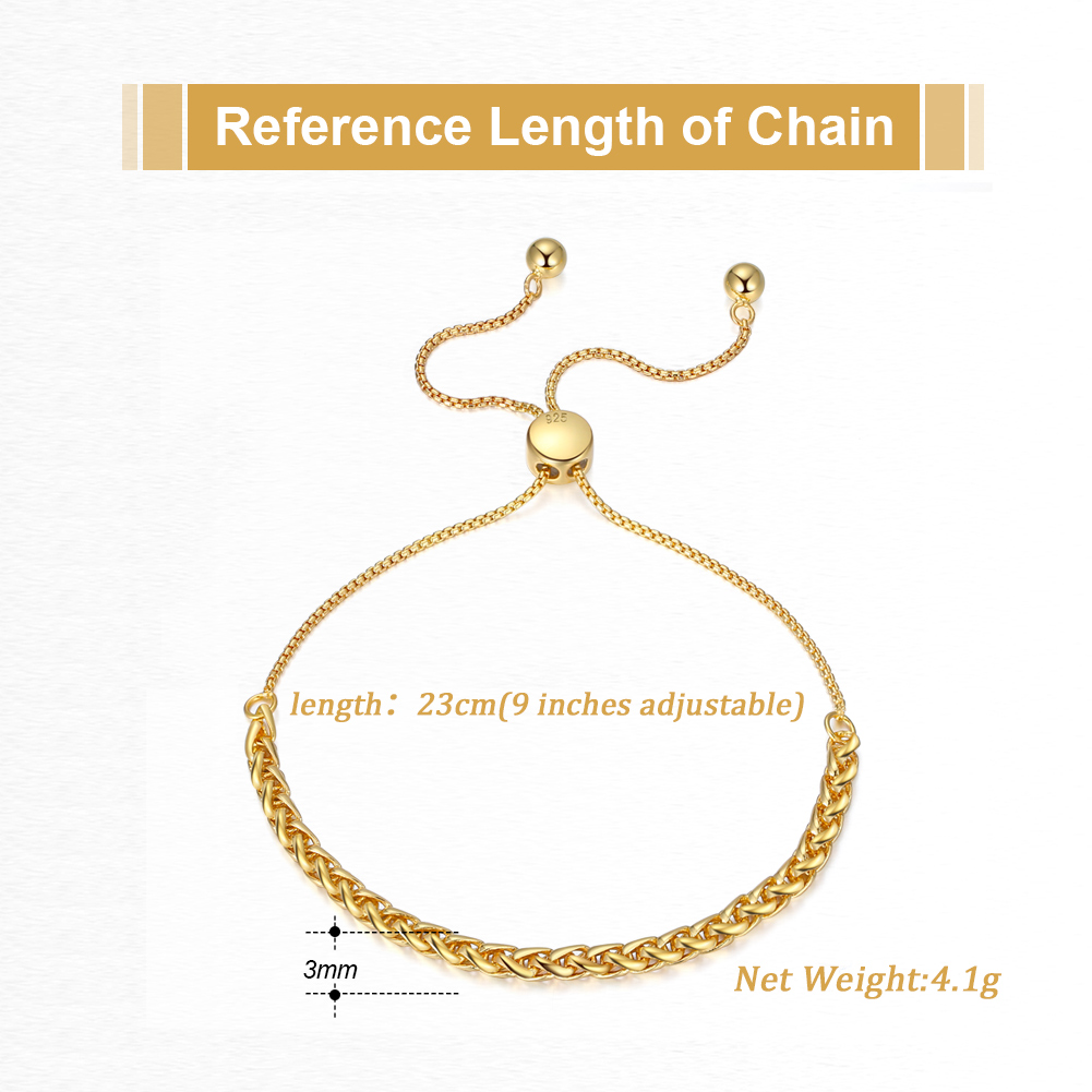Simple Style Stripe Sterling Silver Polishing Plating Chain Chain 14k Gold Plated White Gold Plated Silver Plated Bracelets display picture 7