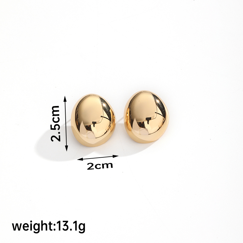 1 Pair Ig Style Water Droplets Plating Copper 18k Gold Plated Ear Studs display picture 3