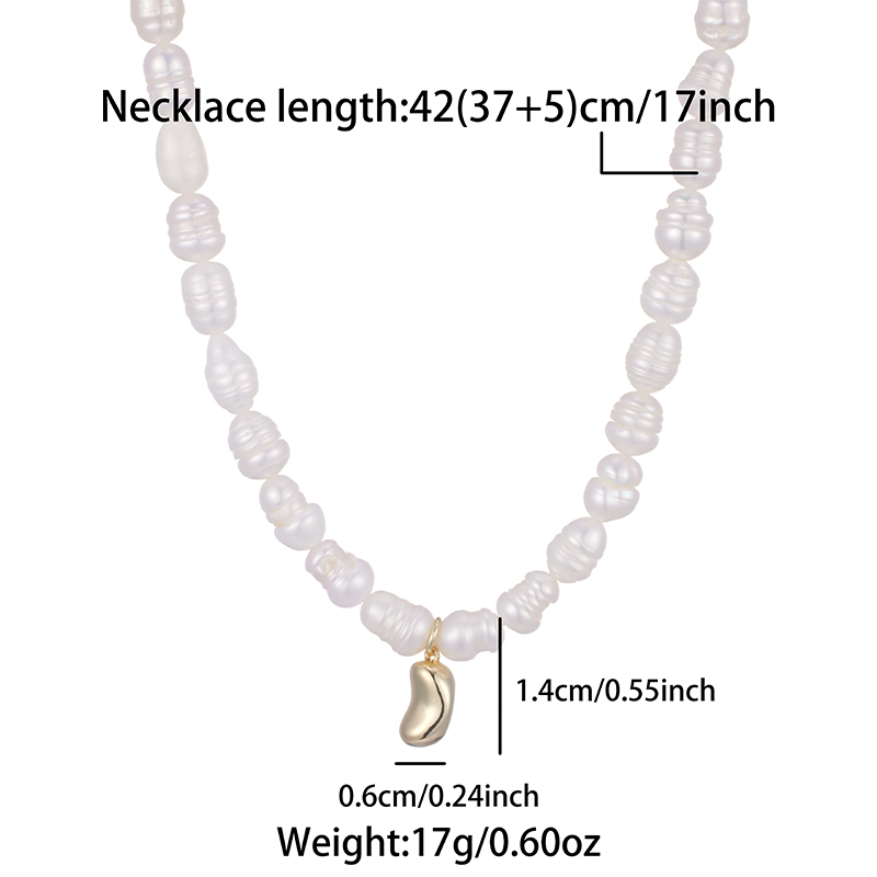 Romantic Simple Style Irregular Moon Stainless Steel Freshwater Pearl 18k Gold Plated Pendant Necklace In Bulk display picture 1