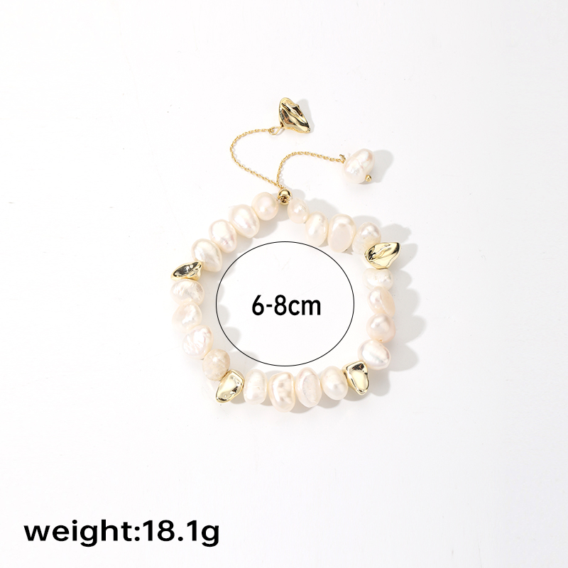 Ig Style Japanese Style Irregular Rabbit Heart Shape Freshwater Pearl Copper Beaded Plating Zircon 18k Gold Plated Bracelets display picture 4