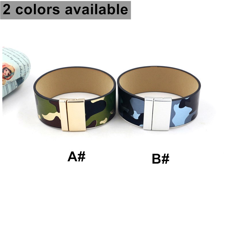 Ig Style Camouflage Pu Leather Unisex Bangle display picture 1