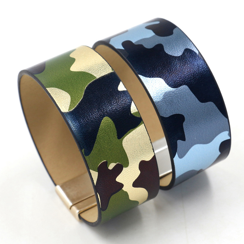 Ig Style Camouflage Pu Leather Unisex Bangle display picture 7