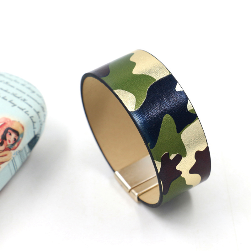 Ig Style Camouflage Pu Leather Unisex Bangle display picture 5