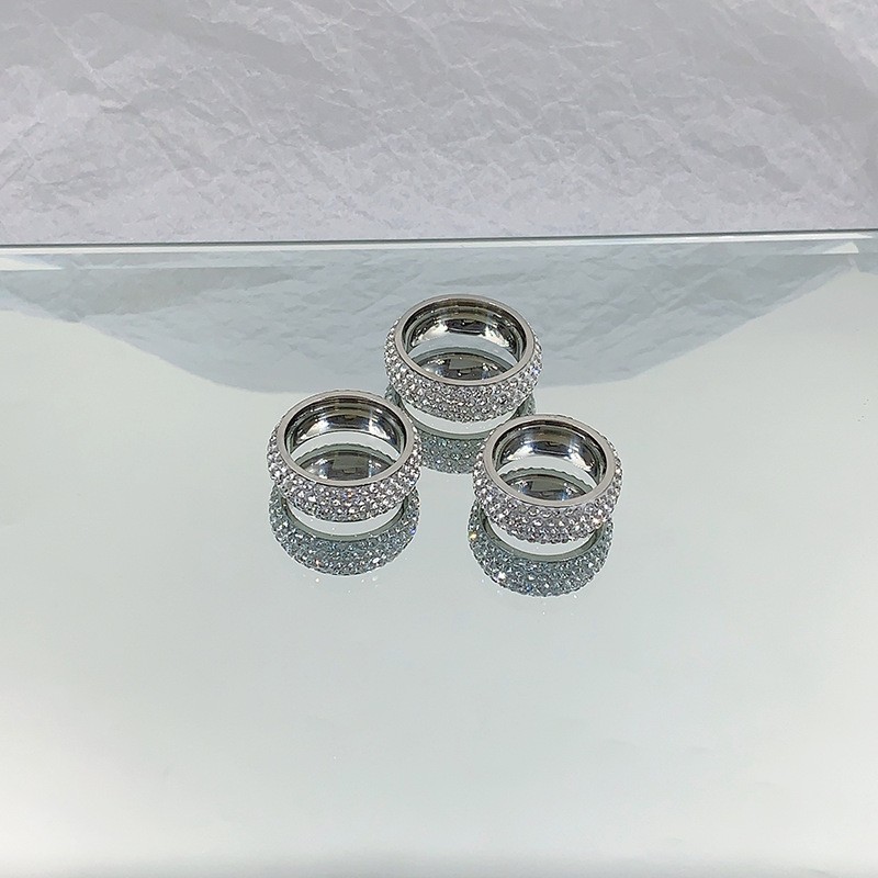 Elegant Solid Color Alloy Plating Inlay Artificial Rhinestones Women's Rings display picture 6