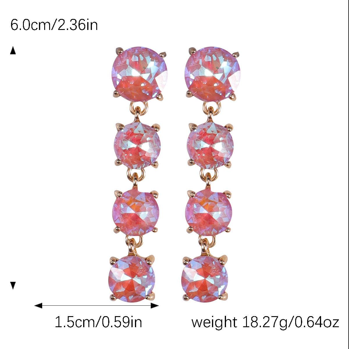 1 Pair Elegant Classical Shiny Irregular Plating Inlay Alloy Gem Gold Plated Drop Earrings display picture 1