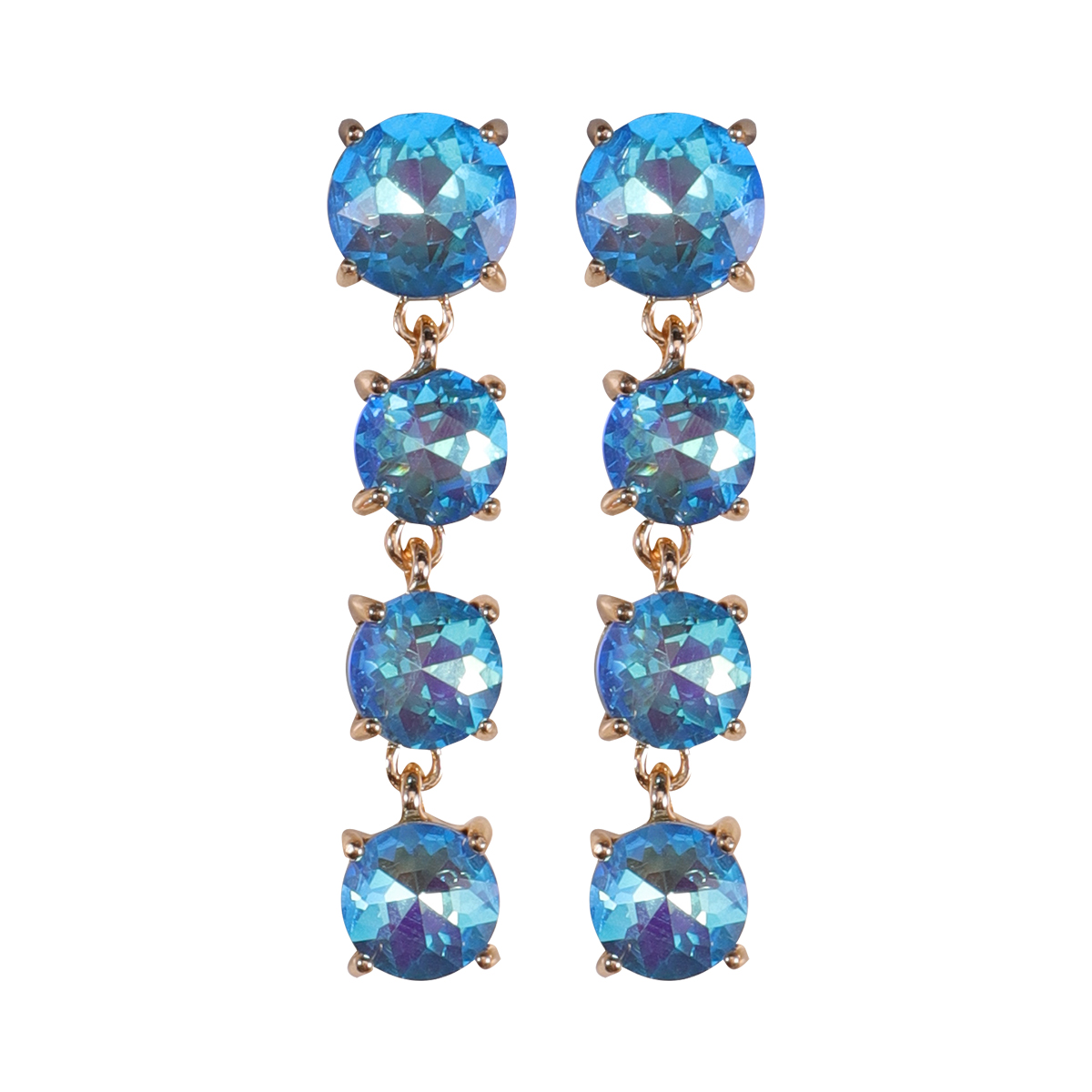1 Pair Elegant Classical Shiny Irregular Plating Inlay Alloy Gem Gold Plated Drop Earrings display picture 17