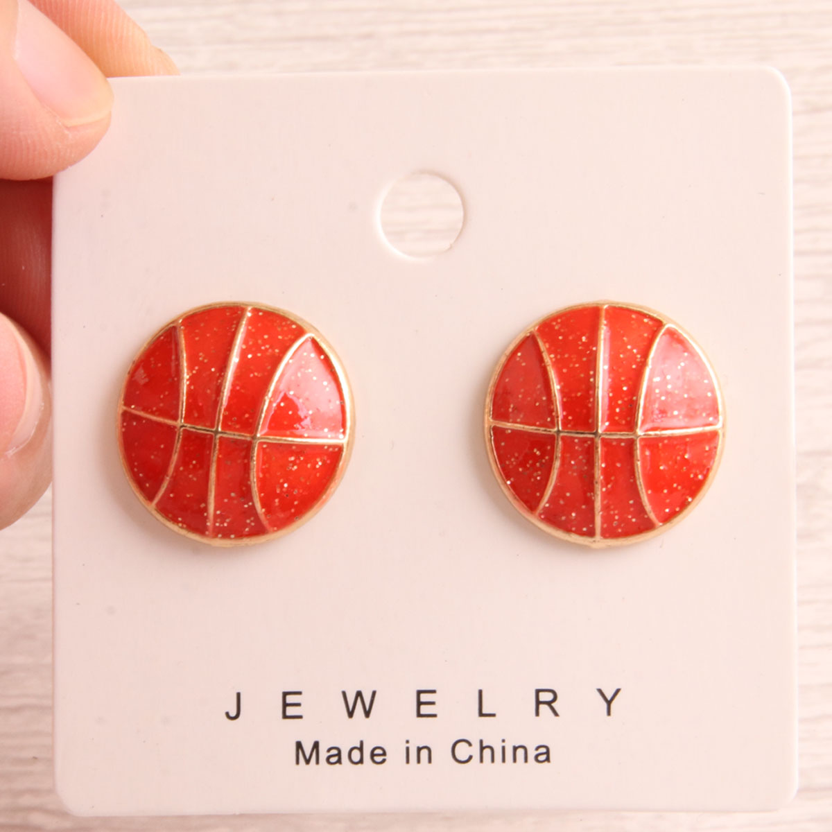 1 Pair Preppy Style Simple Style Sports Baseball Rugby Basketball Enamel Alloy Ear Studs display picture 3