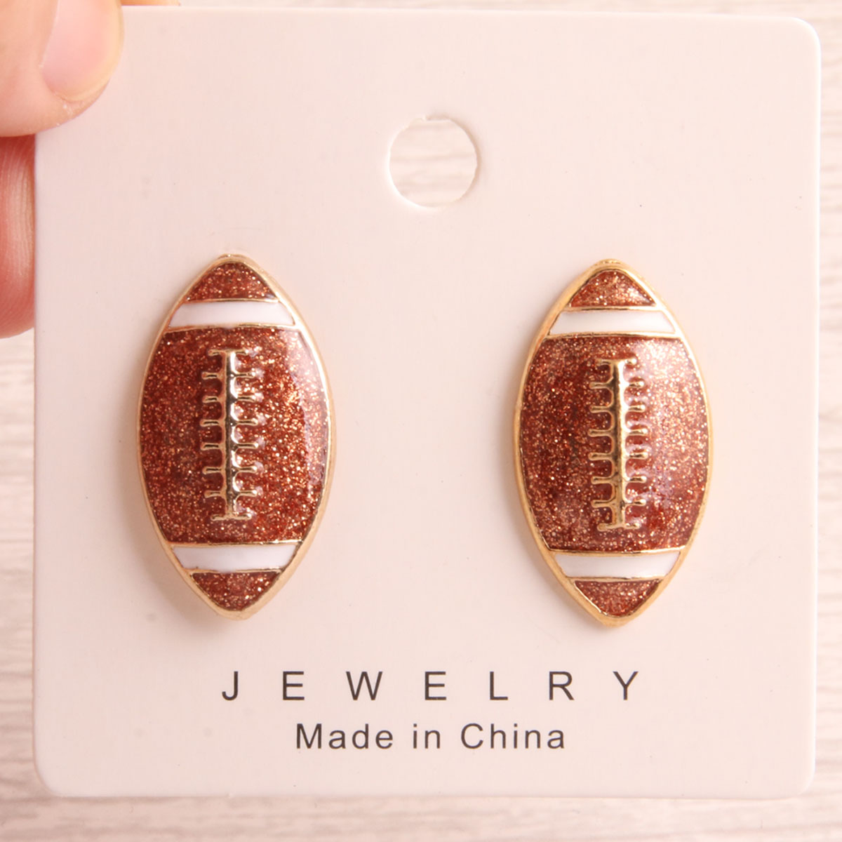 1 Pair Preppy Style Simple Style Sports Baseball Rugby Basketball Enamel Alloy Ear Studs display picture 4