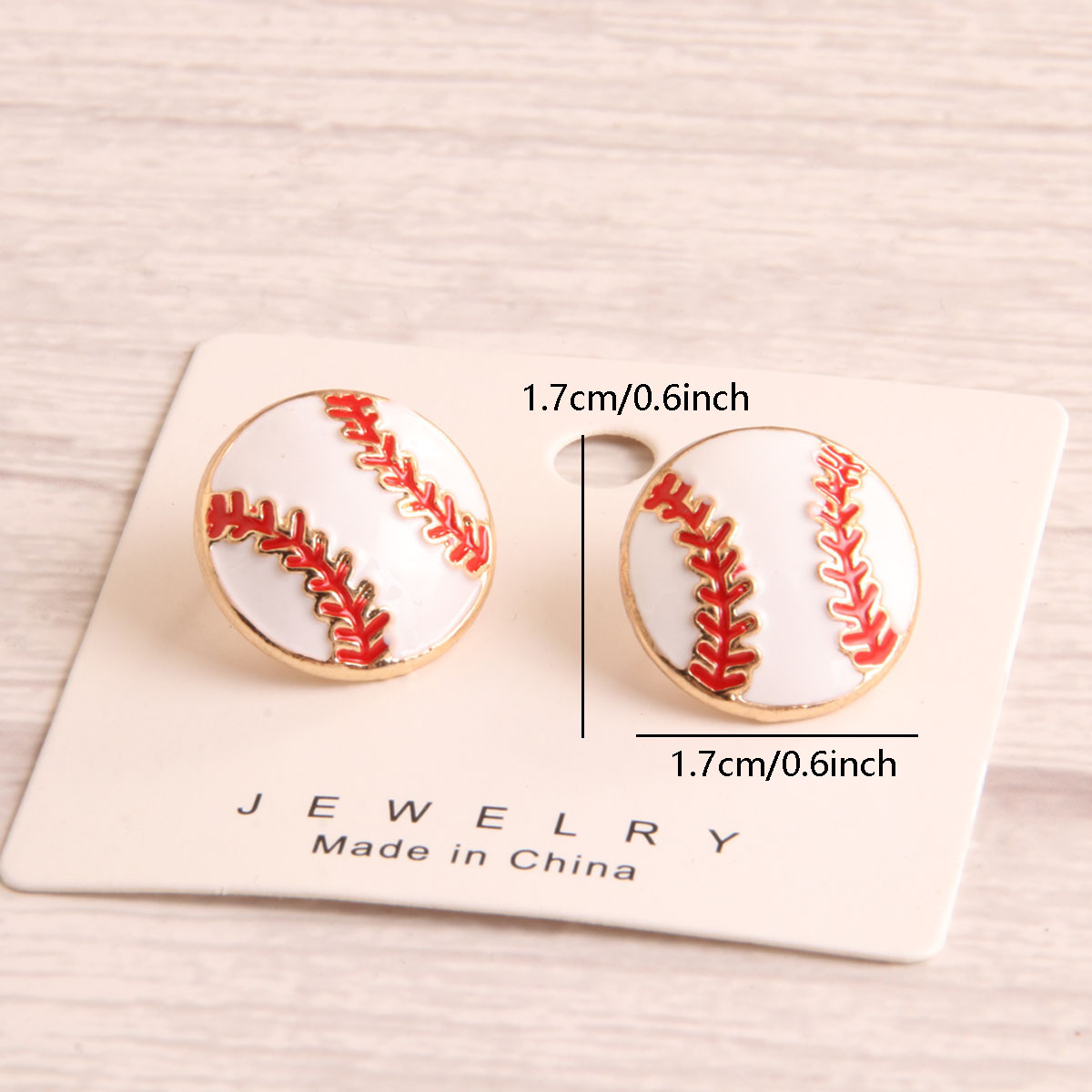 1 Pair Preppy Style Simple Style Sports Baseball Rugby Basketball Enamel Alloy Ear Studs display picture 9