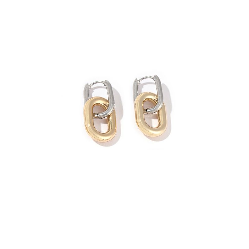 1 Pair Elegant Geometric Heart Shape Polishing Plating 304 Stainless Steel Copper Earrings display picture 4