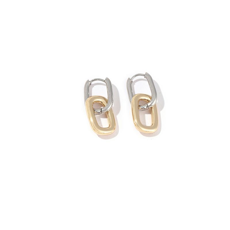 1 Pair Elegant Geometric Heart Shape Polishing Plating 304 Stainless Steel Copper Earrings display picture 3