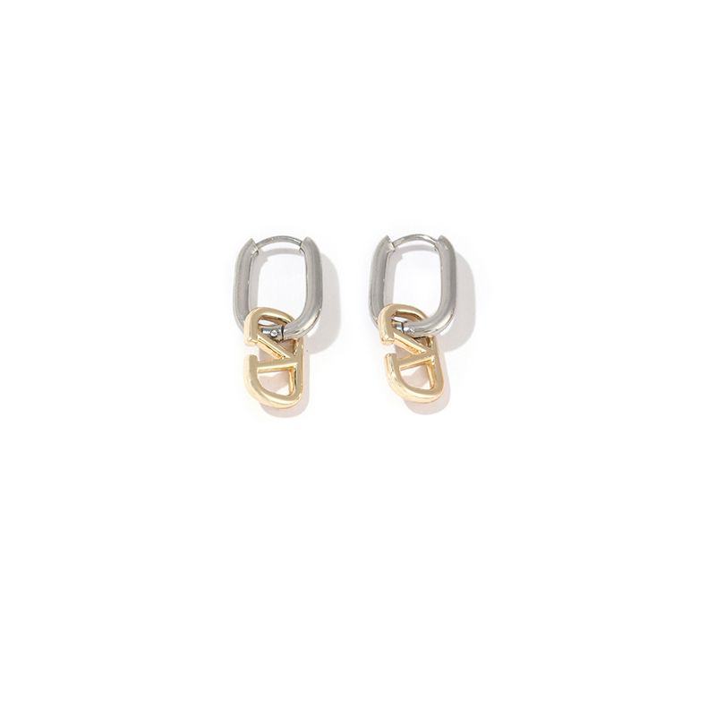 1 Pair Elegant Geometric Heart Shape Polishing Plating 304 Stainless Steel Copper Earrings display picture 1