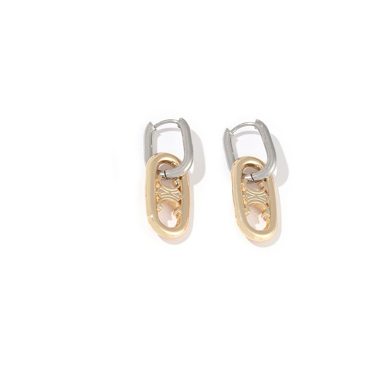 1 Pair Elegant Geometric Heart Shape Polishing Plating 304 Stainless Steel Copper Earrings display picture 2