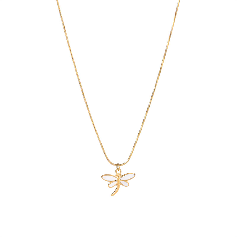 Simple Style Classic Style Dragonfly Whale Stainless Steel Plating Gold Plated Pendant Necklace display picture 1
