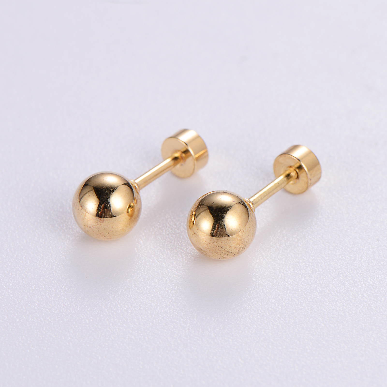 12 Pairs Simple Style Classic Style Round Polishing Plating Stainless Steel 18k Gold Plated Ear Studs display picture 6