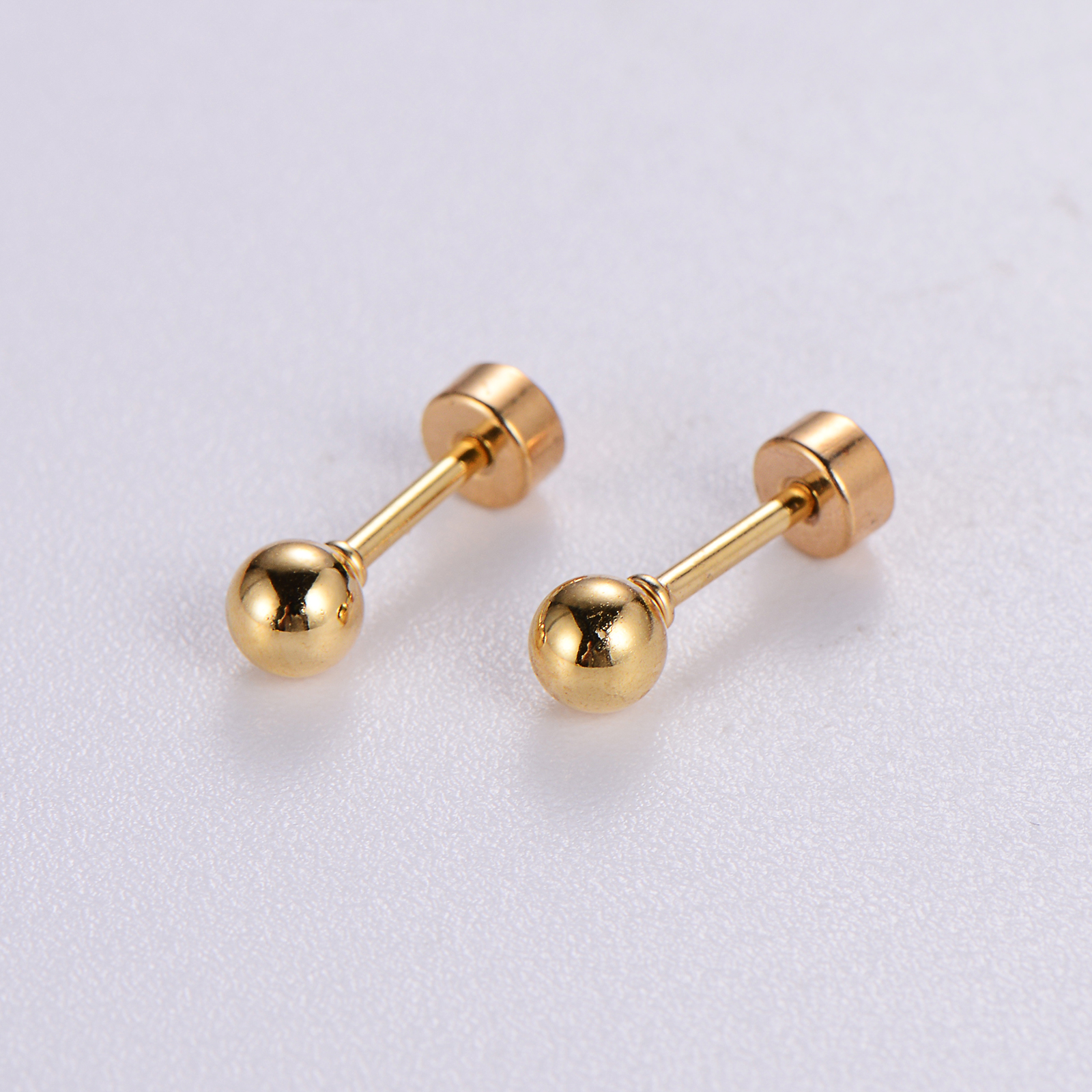 12 Pairs Simple Style Classic Style Round Polishing Plating Stainless Steel 18k Gold Plated Ear Studs display picture 7