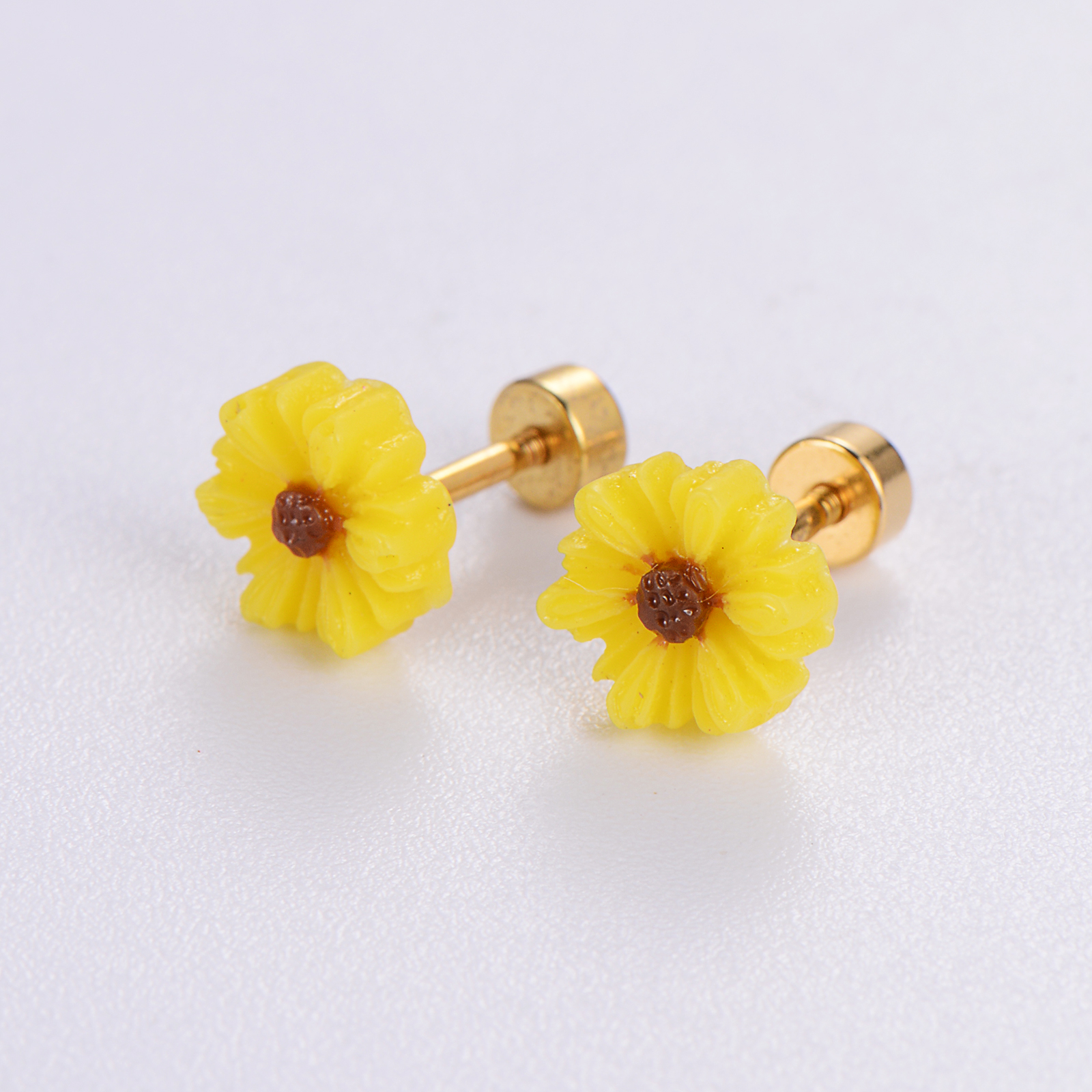 12 Pairs Simple Style Pearl Chrysanthemum Butterfly Plating Stainless Steel 18k Gold Plated Ear Studs display picture 3