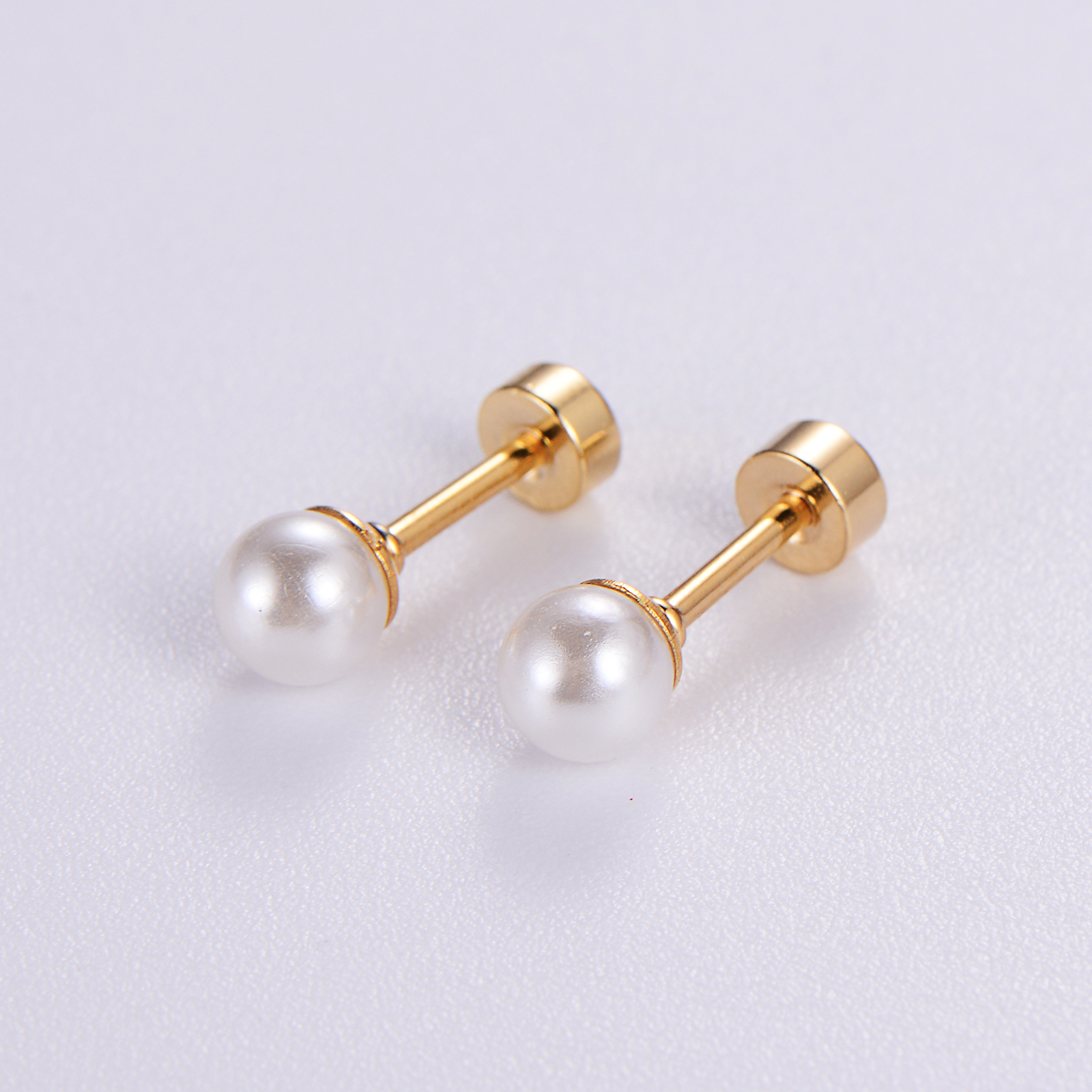 12 Pairs Simple Style Pearl Chrysanthemum Butterfly Plating Stainless Steel 18k Gold Plated Ear Studs display picture 5