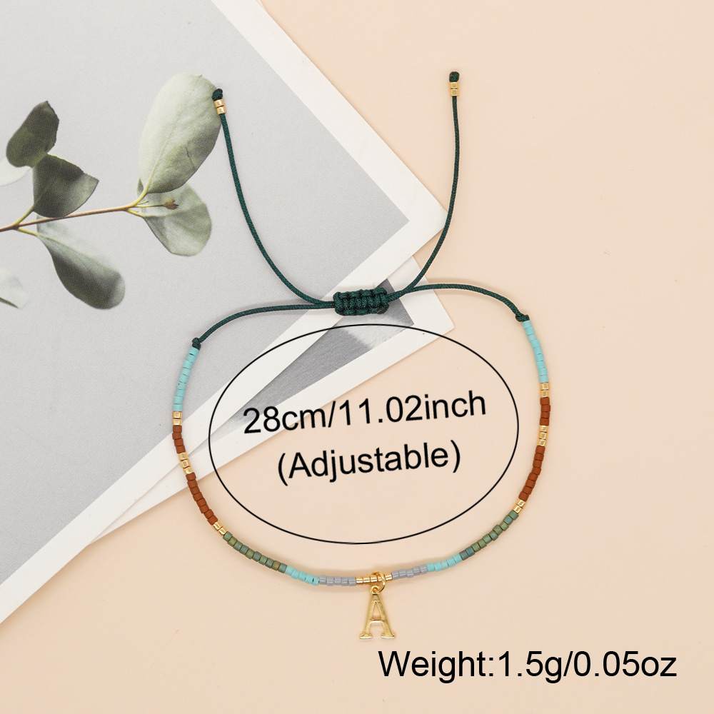 Style Simple Lettre Verre Fait Main Coupler Bracelets display picture 5