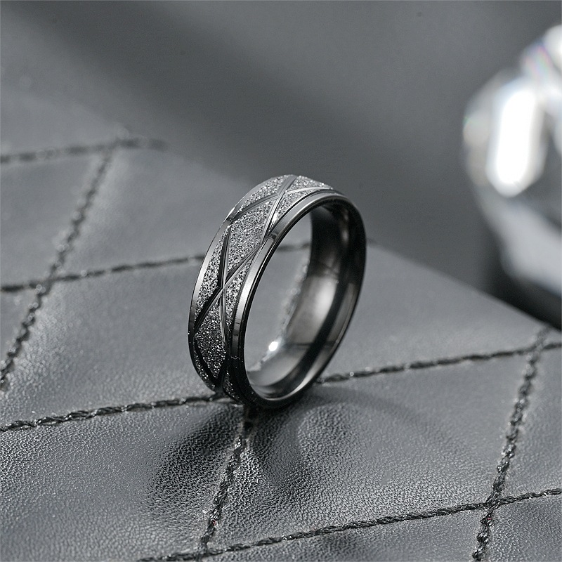 Simple Style Round Rhombus Titanium Steel Criss Cross Plating 18k Gold Plated Wide Band Rings display picture 3