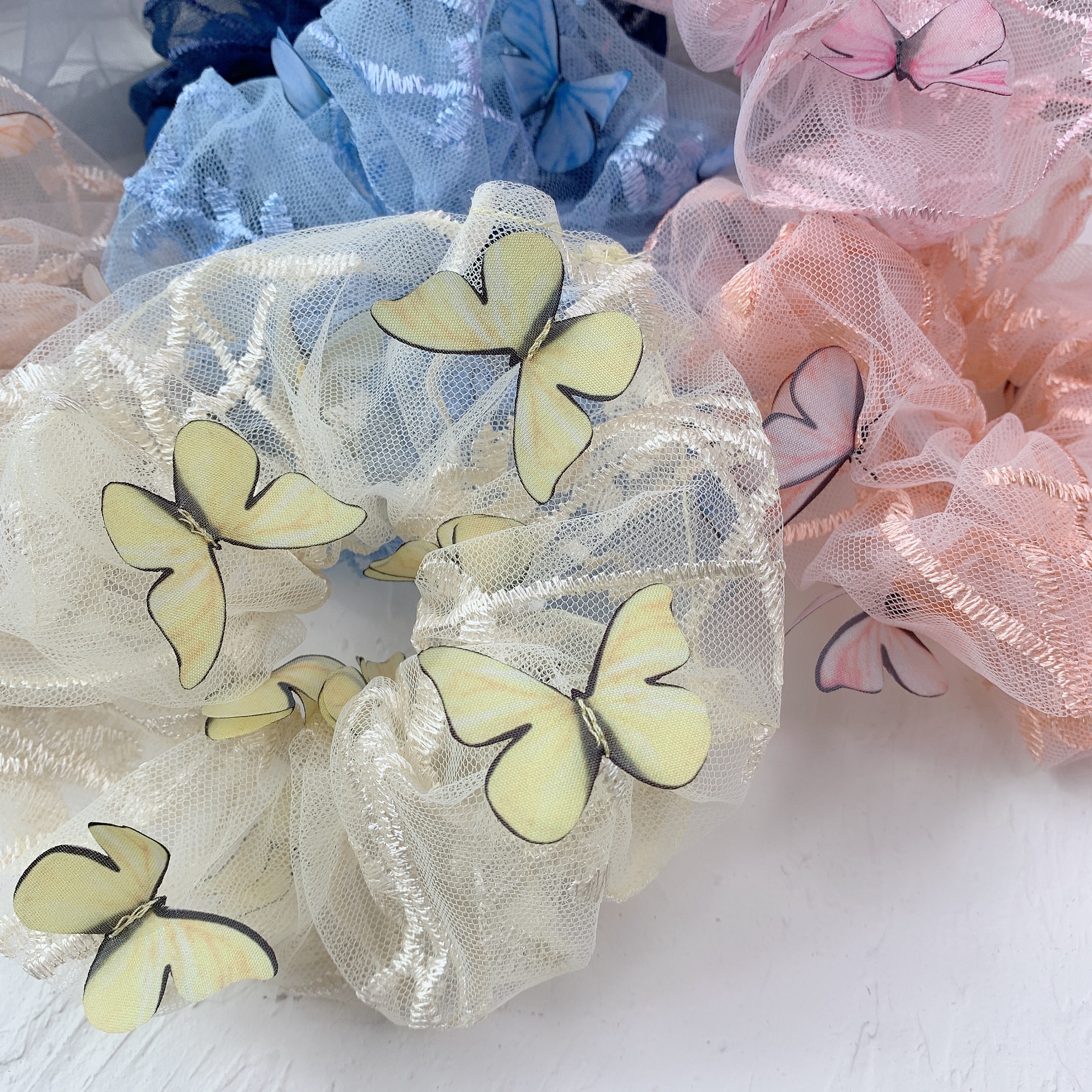Casual Butterfly Gauze Pleated Hair Tie display picture 2