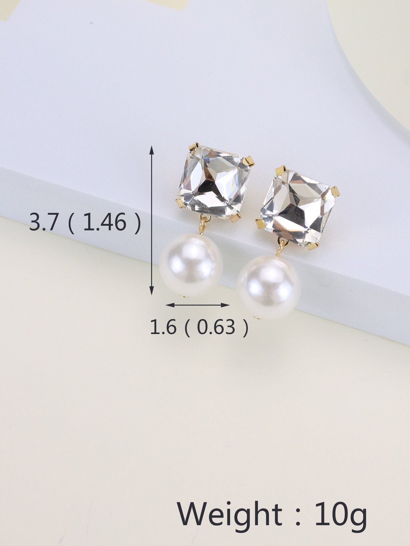 1 Pair Simple Style Geometric Flower Enamel Inlay Alloy Rhinestones Pearl Drop Earrings Ear Studs display picture 22