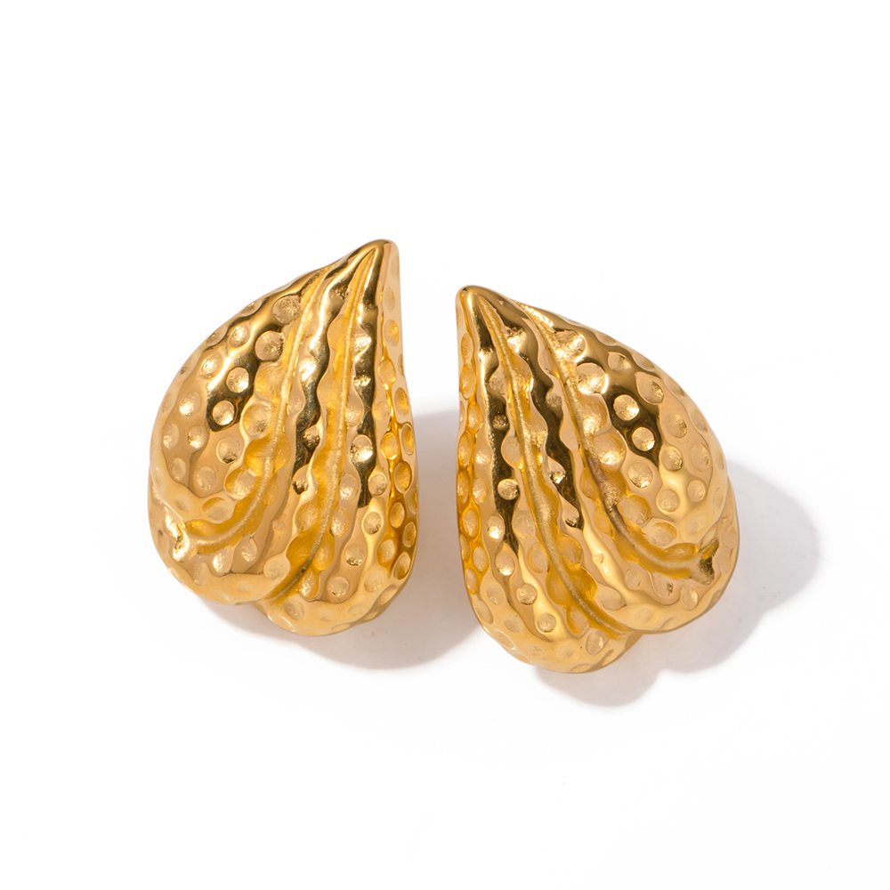 1 Pair IG Style Simple Style Solid Color 316 Stainless Steel  18K Gold Plated Ear Studs display picture 1
