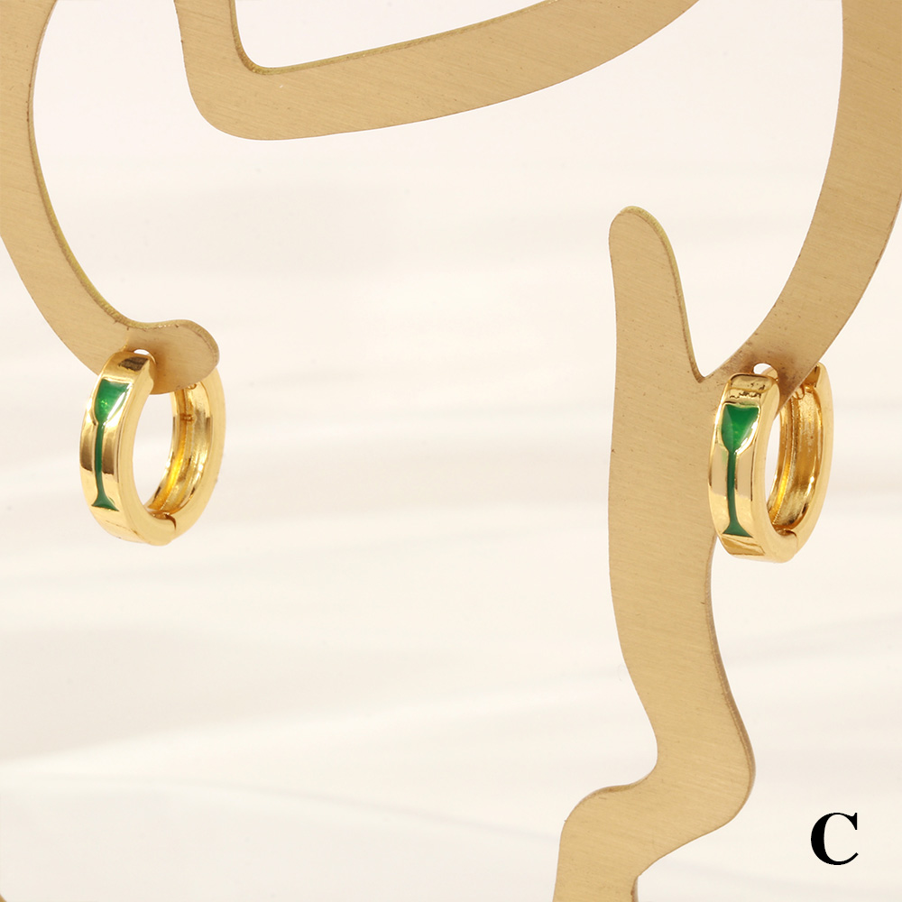 1 Pair Retro Simple Style Cross Snake Wine Glass Enamel Plating Copper 18k Gold Plated Hoop Earrings display picture 25