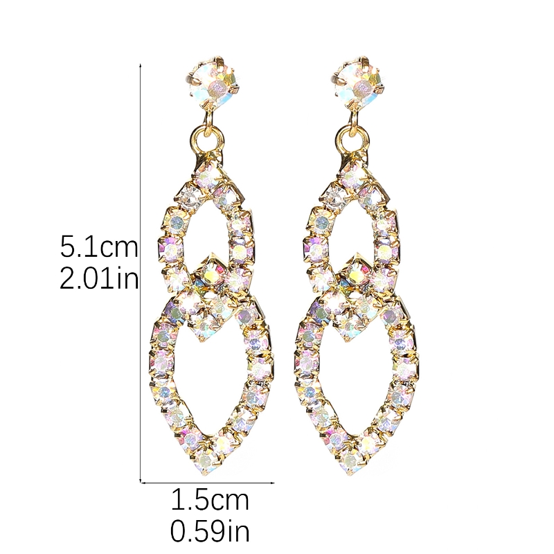 Wholesale Jewelry Shiny Horse Eye Rhinestone Rhinestones Silver Plated Plating Inlay Drop Earrings display picture 1