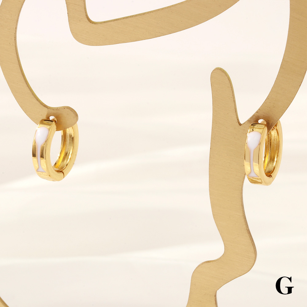 1 Pair Retro Simple Style Cross Snake Wine Glass Enamel Plating Copper 18k Gold Plated Hoop Earrings display picture 28