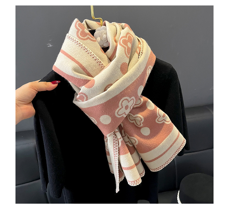 Women's Simple Style Flower Imitation Cashmere Scarf display picture 8