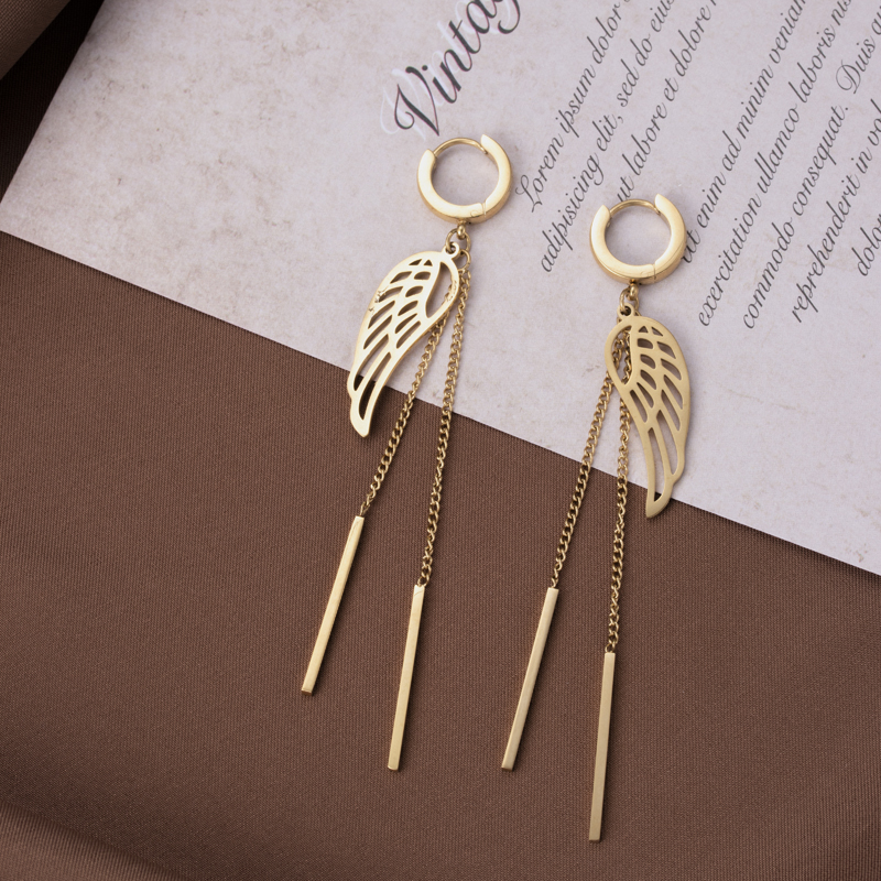 1 Pair Elegant Simple Style Cross Dreamcatcher Heart Shape Plating Stainless Steel 18k Gold Plated Drop Earrings display picture 2