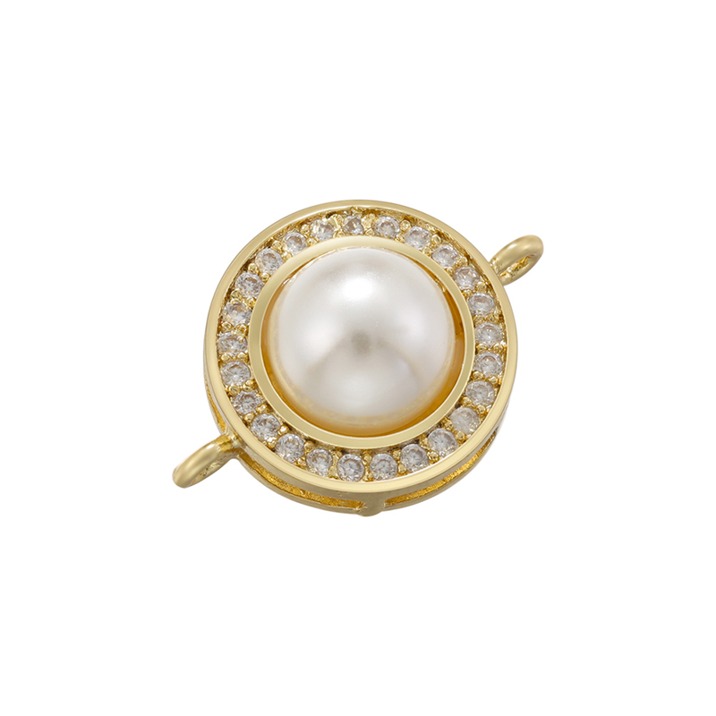 Elegant Sweet Simple Style Round Copper Plating Inlay Pearl 18k Gold Plated Jewelry Accessories display picture 1