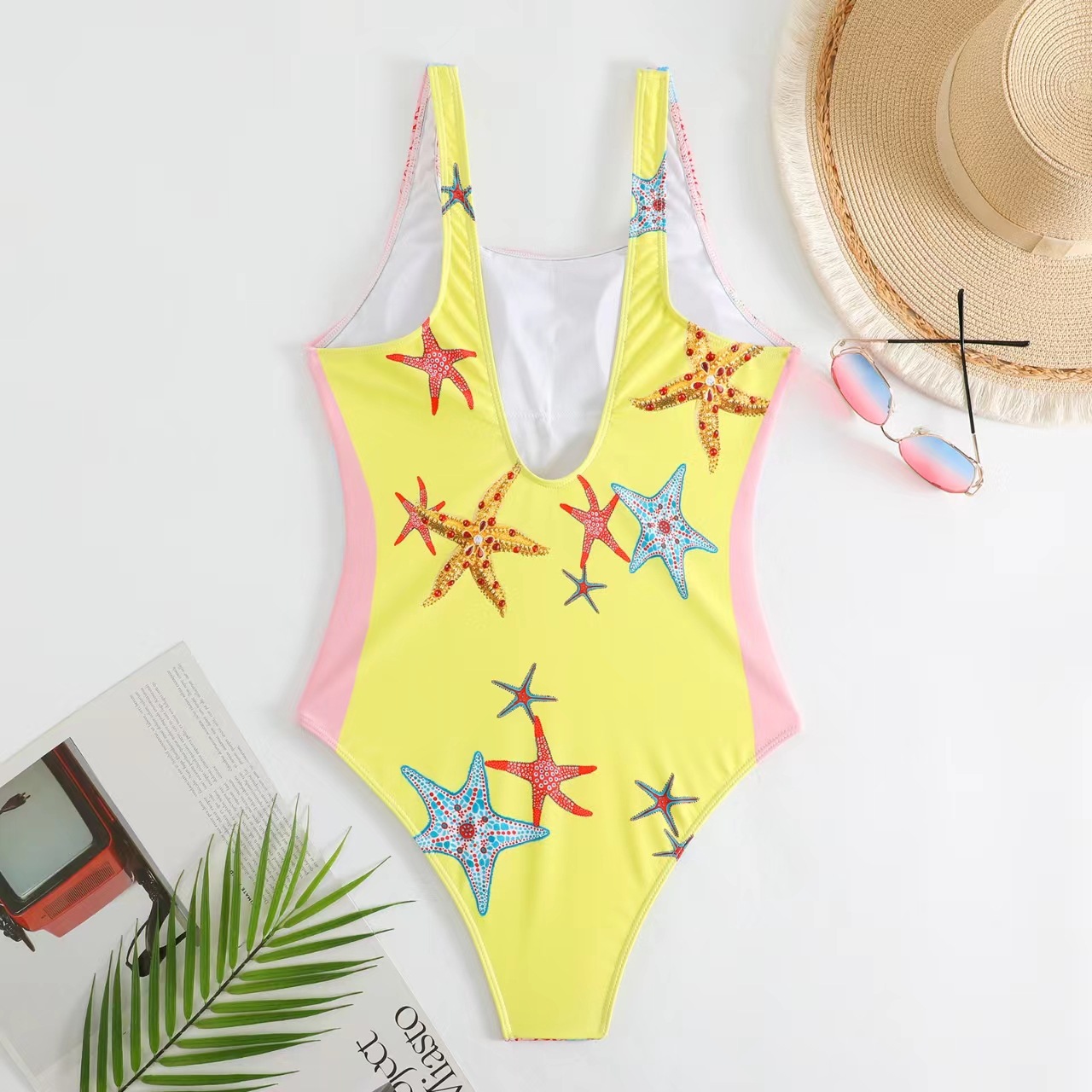 Femmes Sexy Starfish Hippocampe Fish Printing One Piece Maillots De Bain display picture 7