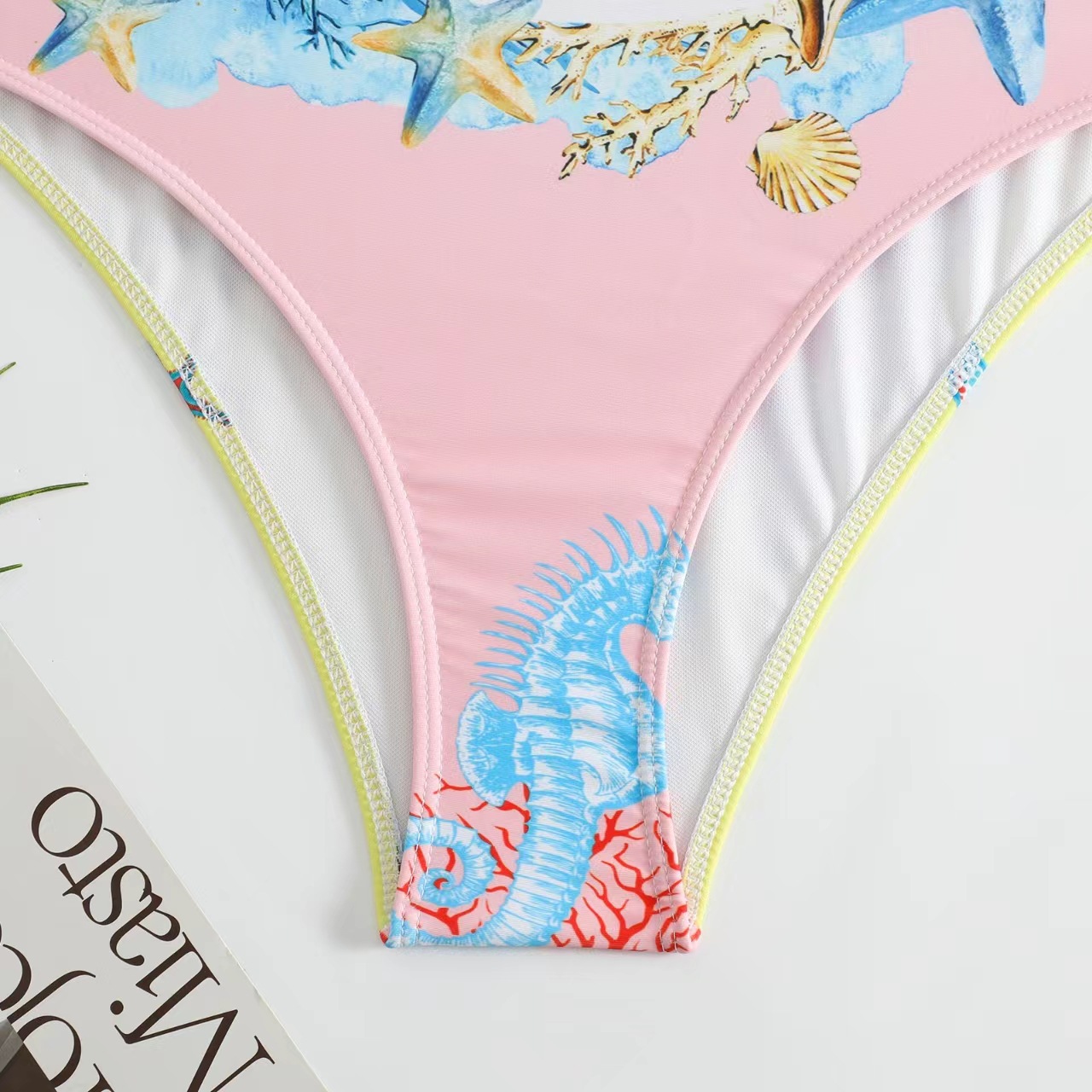 Femmes Sexy Starfish Hippocampe Fish Printing One Piece Maillots De Bain display picture 9