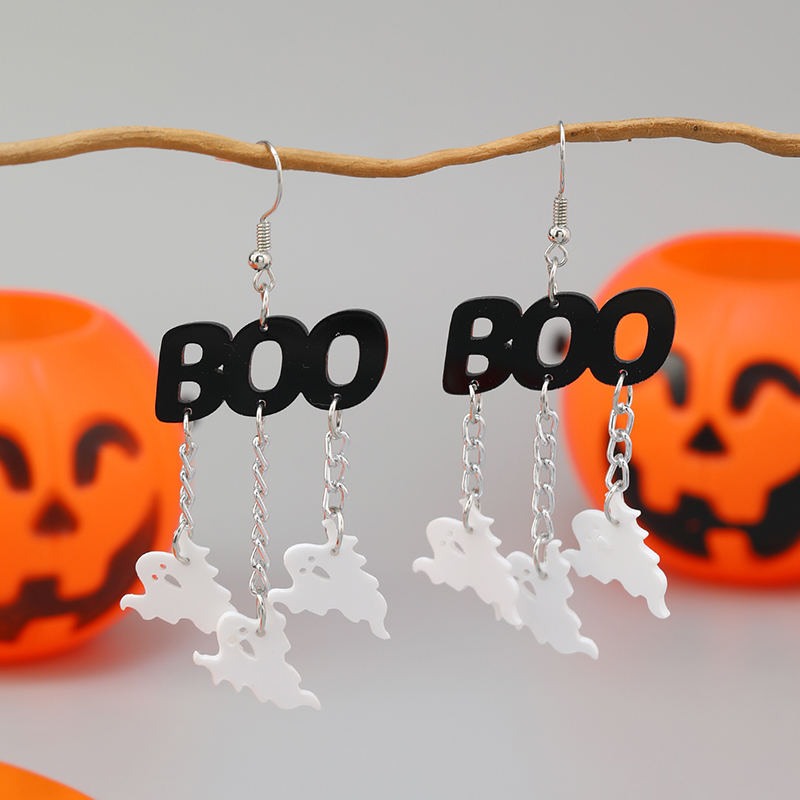 1 Pair Retro Exaggerated Funny Halloween Pattern Arylic Alloy display picture 1