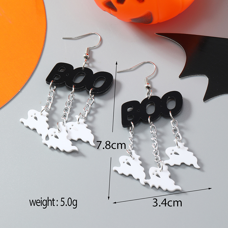 1 Pair Retro Exaggerated Funny Halloween Pattern Arylic Alloy display picture 5