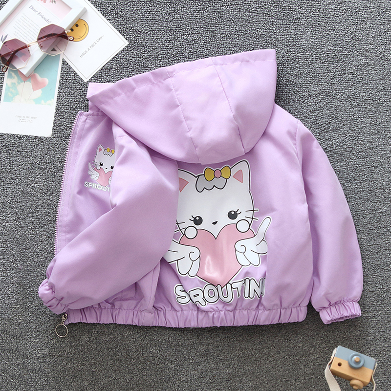 Casual Simple Style Cat Cotton Blend Girls Outerwear display picture 4