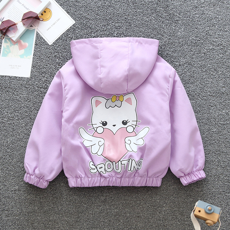 Casual Simple Style Cat Cotton Blend Girls Outerwear display picture 6