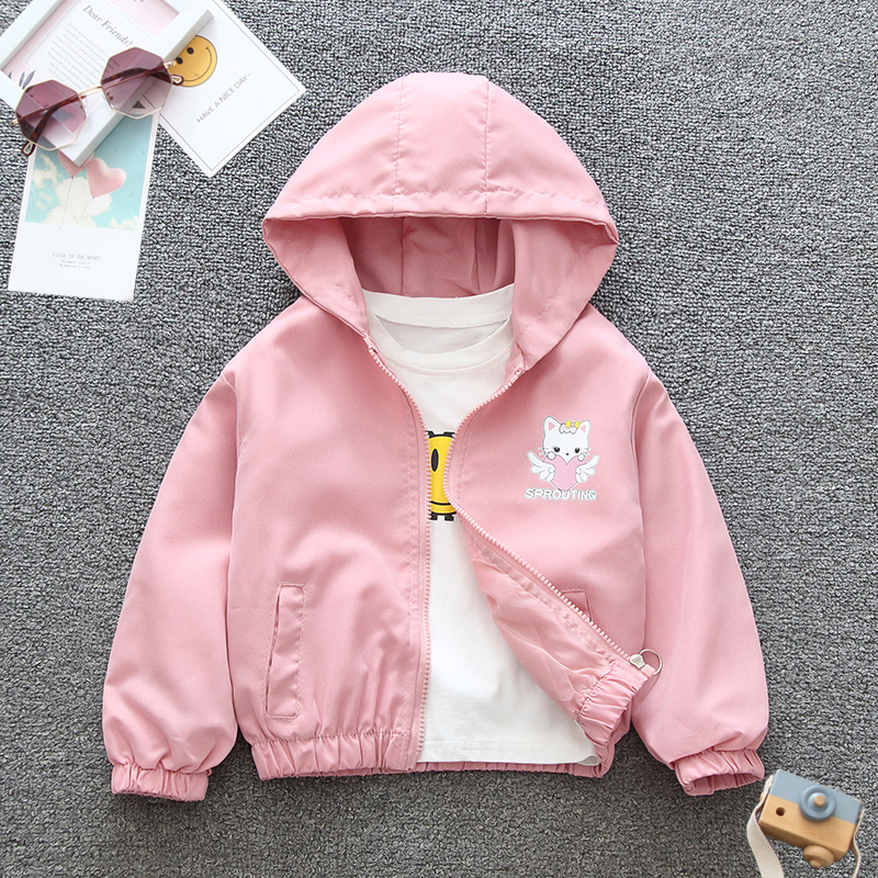 Casual Simple Style Cat Cotton Blend Girls Outerwear display picture 2