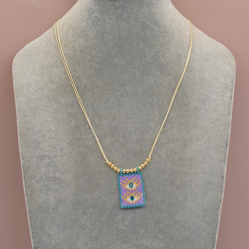 Bohemian Peach Heart Shape Crown Organic Glass Unisex Necklace Pendant display picture 3