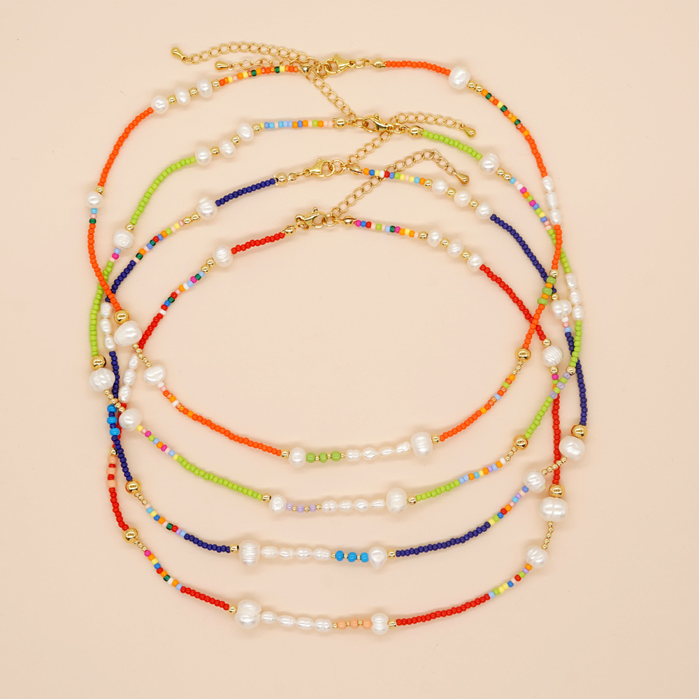 Bohemio Bloque De Color Cuenta De Color Madre Perla Mariscos Mujeres Collar display picture 2