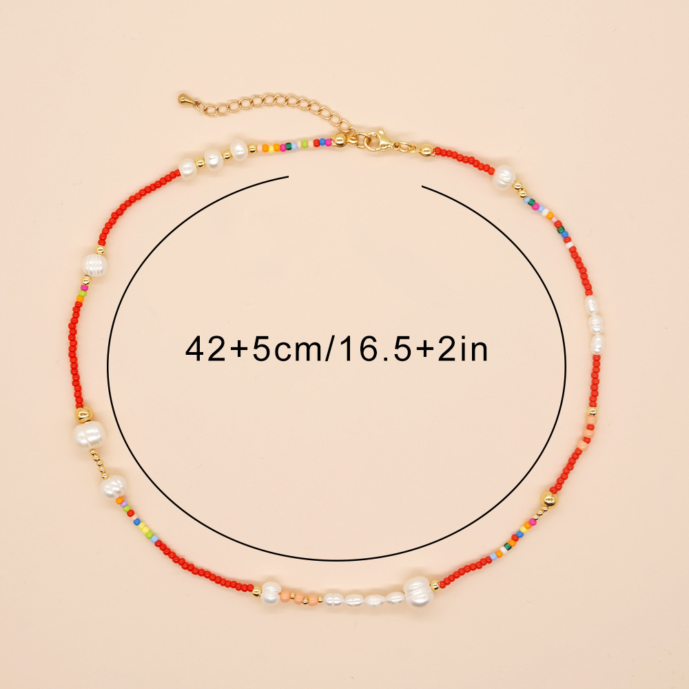 Bohemian Color Block Color Bead Mother Pearl Shellfish Women's Necklace display picture 4